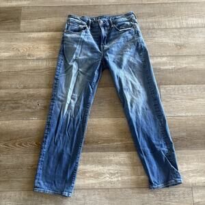 American Eagle Jeans Mens 32x32 (fits 32x30) Medium Wash Relaxed Straight Flex